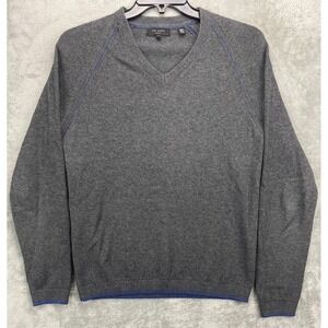 Ted‎ Baker Womens Sweater Sz 4 (US 10) Gray Cashmere Wool Blend Pullover Luxury
